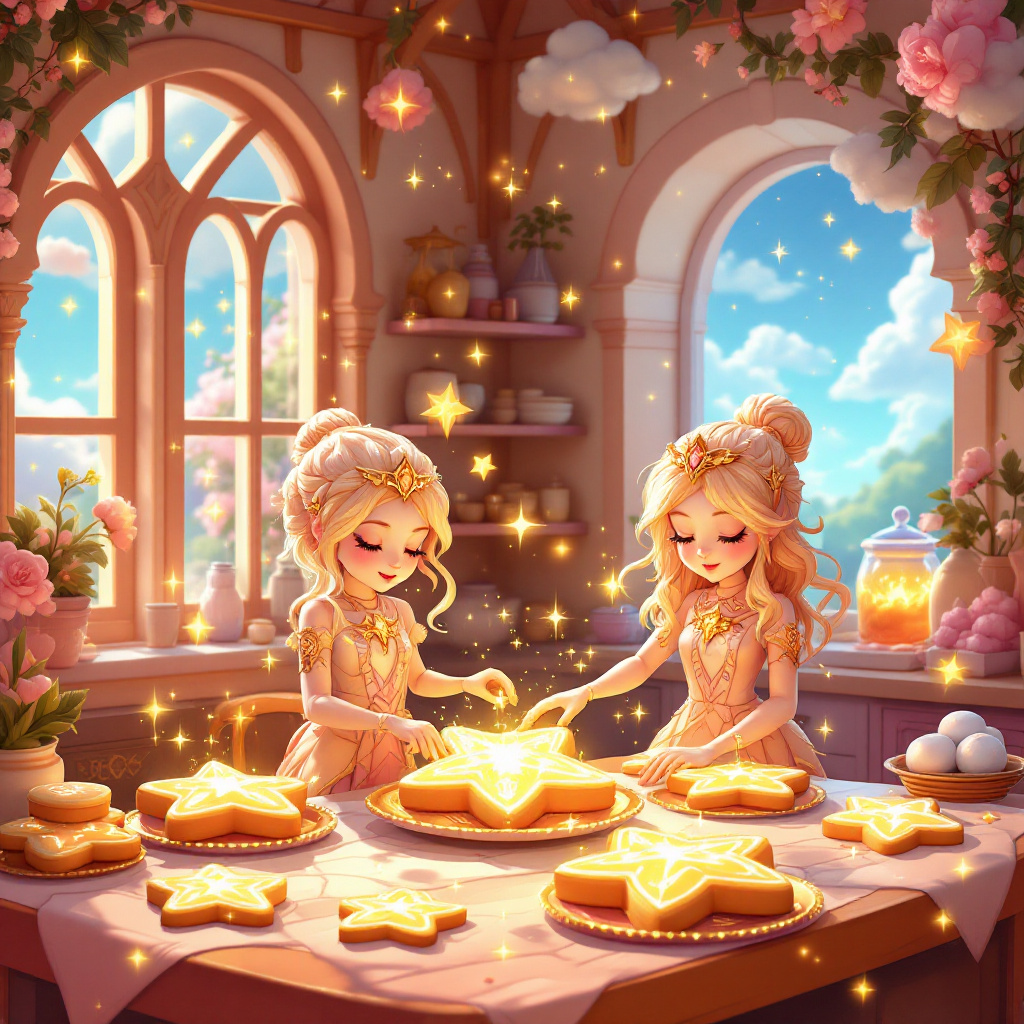 Glowing star-shaped magical cookies